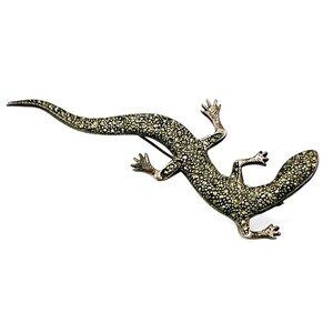 Vintage Sterling Silver Stamped 925 Lizard Iguana Gecko Marcasite Pin Brooch